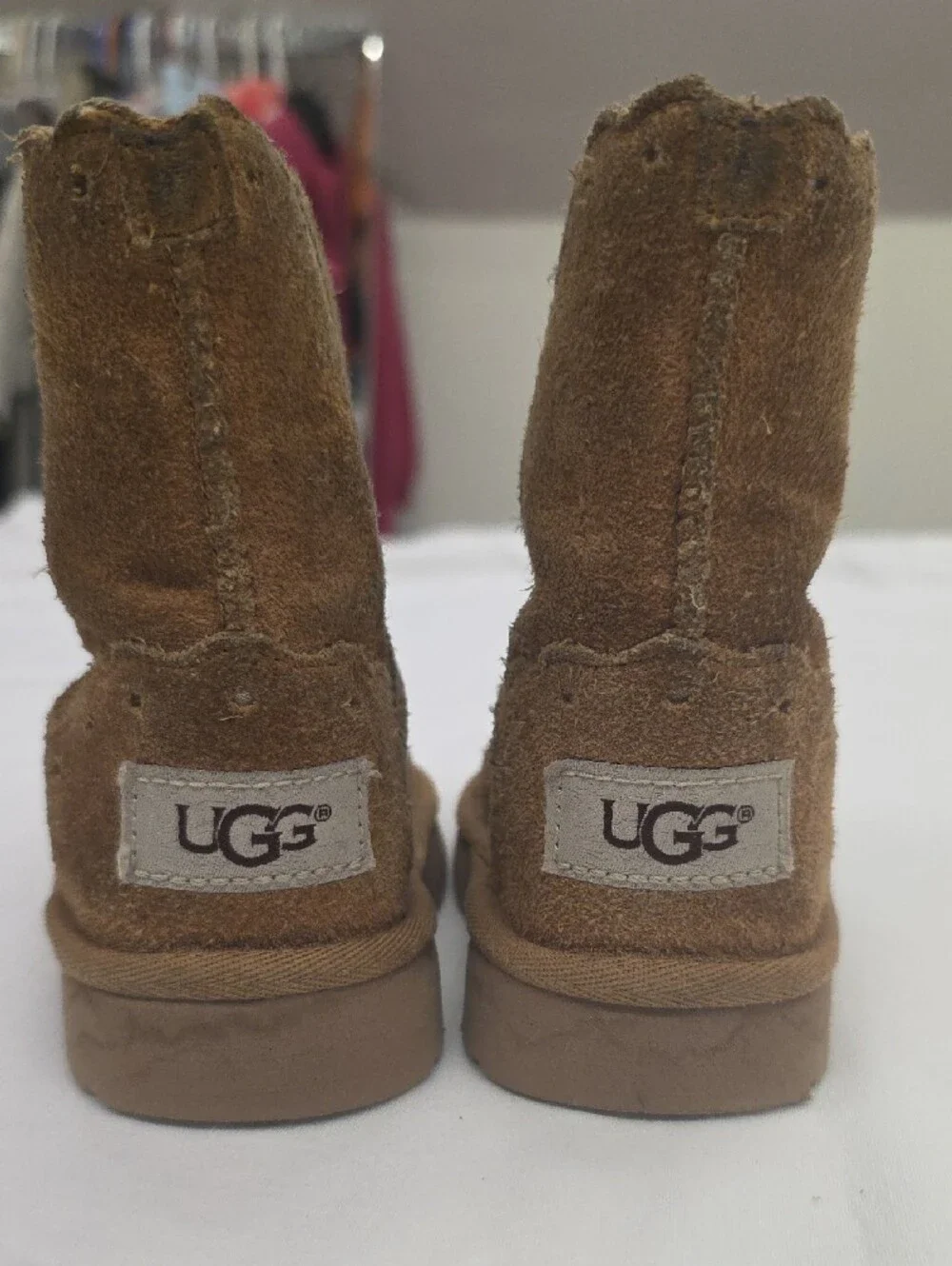 UGG Australia Fame Chestnut Suede Shearling Boots Toddler Size 6